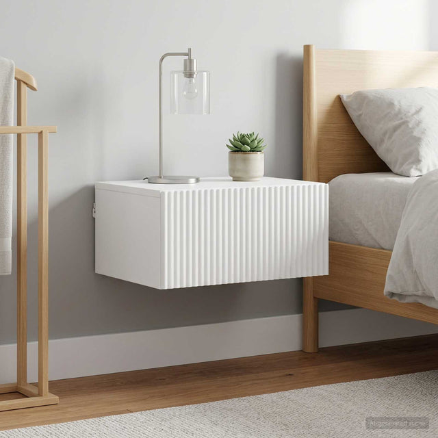 Vidaxl wandbeugel bedkast 2 st hoogglans wit 49 x 34,5 x 20 cm