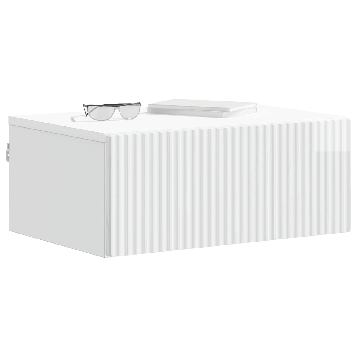 Vidaxl wandbeugel bedkast 2 st hoogglans wit 49 x 34,5 x 20 cm