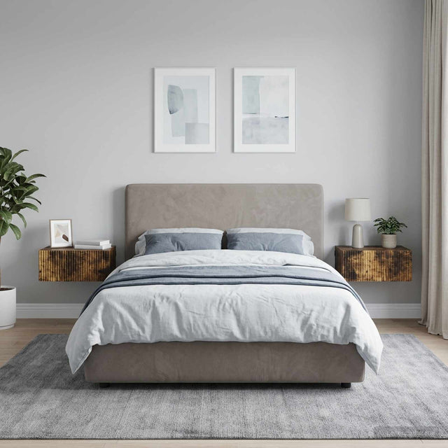 Vidaxl wandbeugel bedkast 2 st gerookt eiken 49 x 34,5 x 20 cm