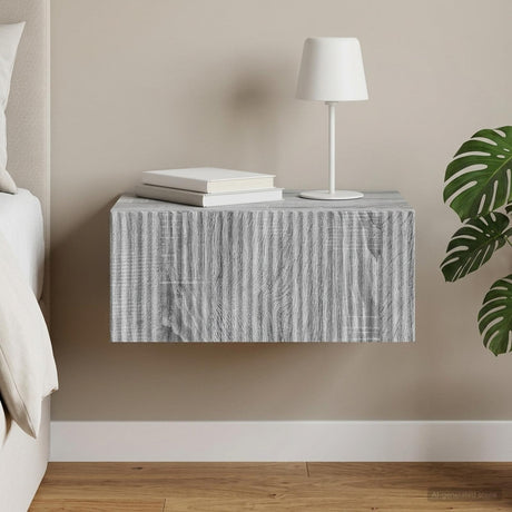 Vidaxl wandbeugel bedkast grijs sonoma 49 x 34,5 x 20 cm bewerkt hout