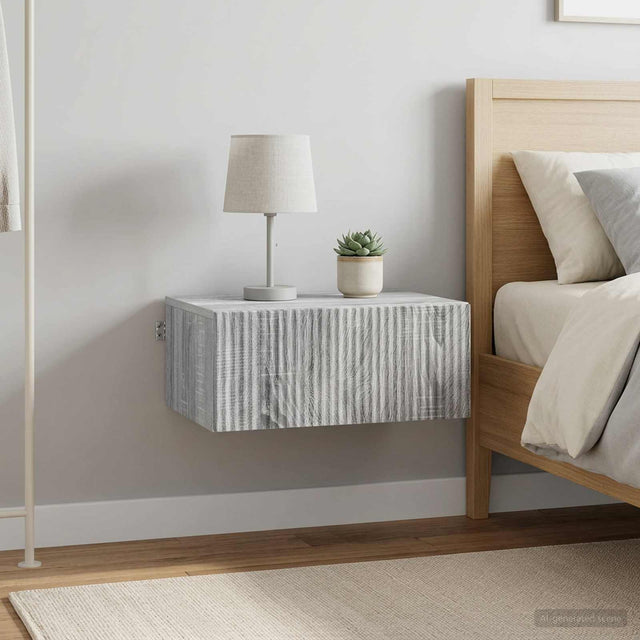 Vidaxl wandbeugel bedkast 2 st grijs sonoma 49 x 34,5 x 20 cm