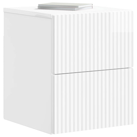 Vidaxl wandbeugel bedkast hoogglans wit 33 x 34,5 x 40 cm bewerkt hout