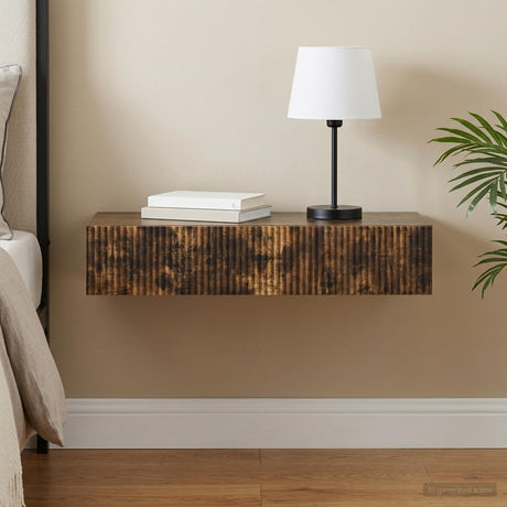 Vidaxl wandmontage zijtafel 87,5 x 34,5 x 17 cm bewerkt hout