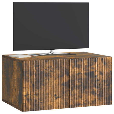 Vidaxl wandbeugel tv-kast 59,5 x 41 x 30 cm gerookt eiken bewerkt hout