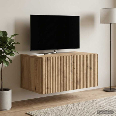 Vidaxl wandbeugel tv-kast 59,5 x 41 x 30 cm artisanaal eiken