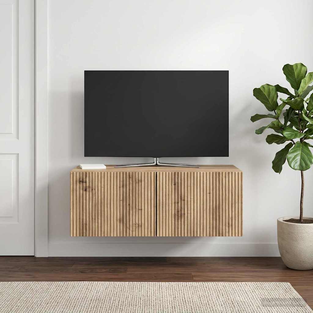 Vidaxl wandbeugel tv-kast 78,5 x 41 x 30 cm artisanaal eiken
