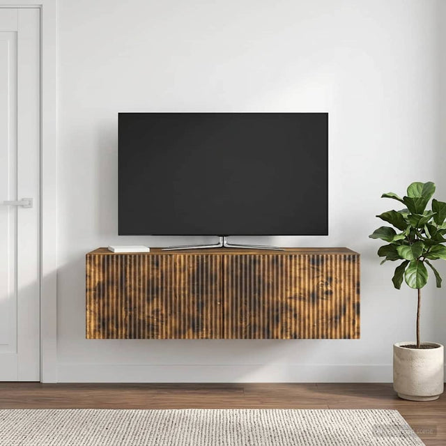 Vidaxl wandbeugel tv-kast 98 x 41 x 30 cm gerookt eiken bewerkt hout