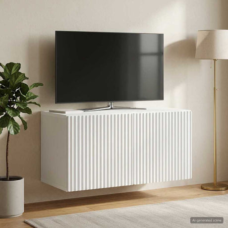 Vidaxl wandbeugel tv-kast wit 59,5 x 31 x 30 cm bewerkt hout