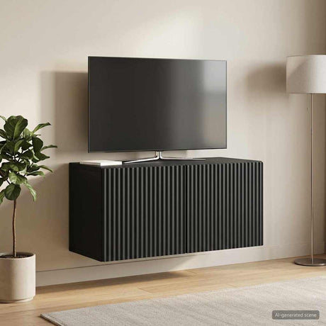 Vidaxl wandbeugel tv-kast 59,5 x 31 x 30 cm zwart bewerkt hout