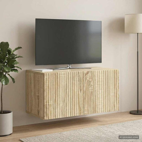 Vidaxl wandbeugel tv-kast 59,5 x 31 x 30 cm sonoma eiken bewerkt hout