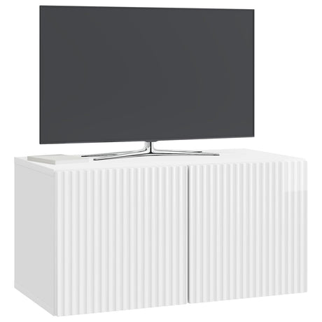 Vidaxl wandbeugel tv-kast 59,5 x 31 x 30 cm hoogglans wit bewerkt hout