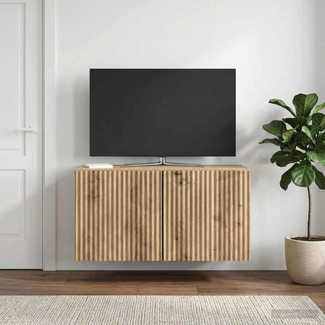 Vidaxl wandbeugel tv-kast 59,5 x 31 x 30 cm artisanaal eiken