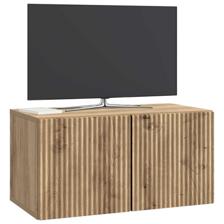 Vidaxl wandbeugel tv-kast 59,5 x 31 x 30 cm artisanaal eiken
