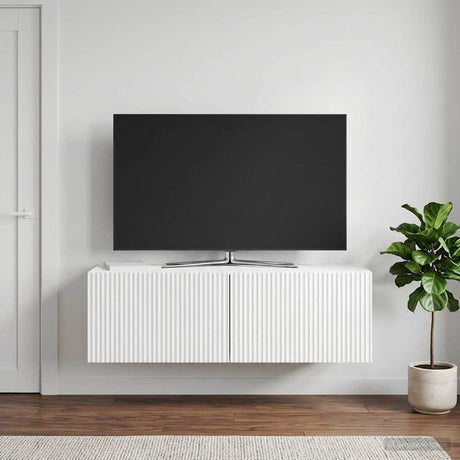 Vidaxl wandbeugel tv-kast 98 x 31 x 30 cm hoogglans wit bewerkt hout