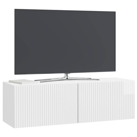 Vidaxl wandbeugel tv-kast 98 x 31 x 30 cm hoogglans wit bewerkt hout