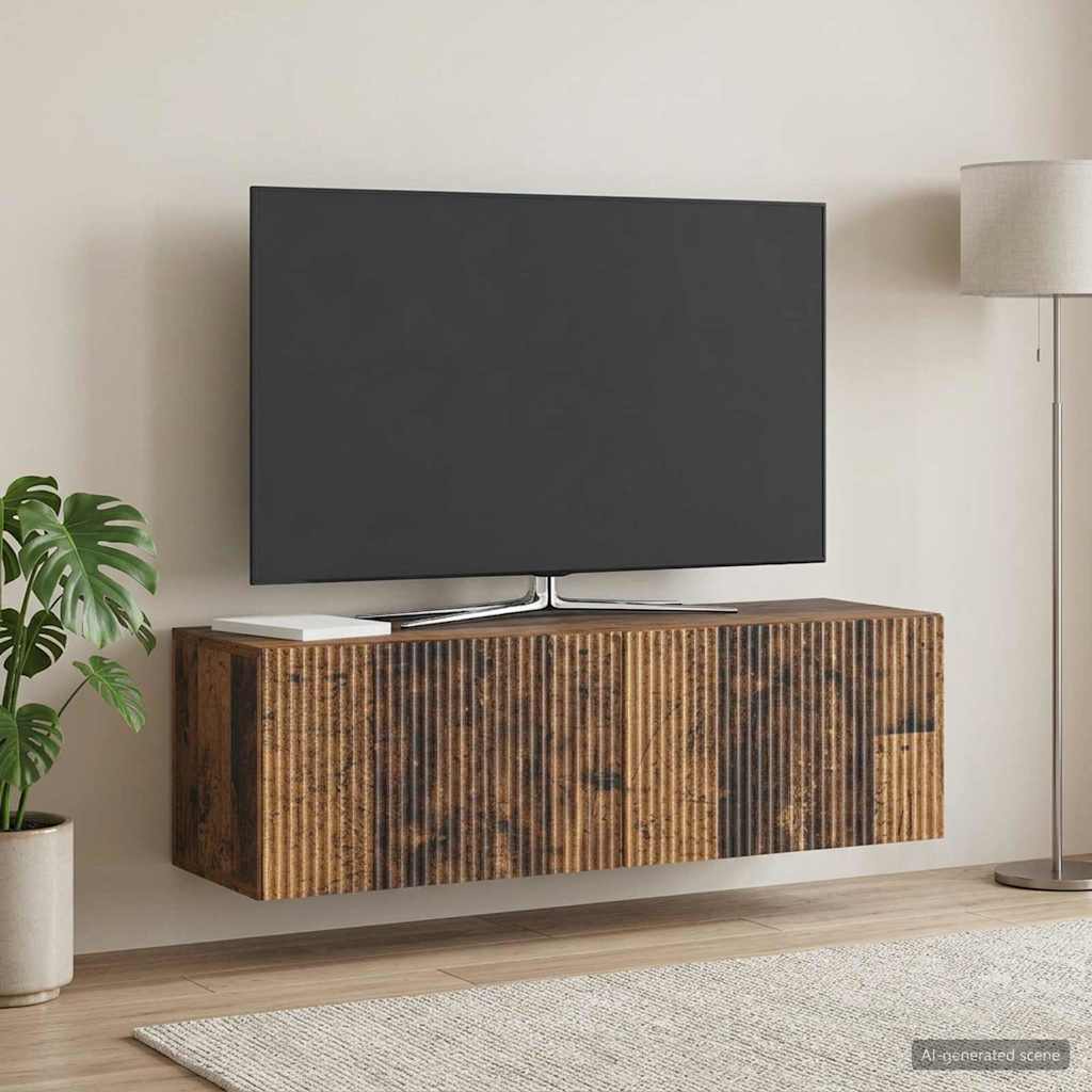 Vidaxl wandbeugel tv-kast 98 x 31 x 30 cm oud hout bewerkt hout