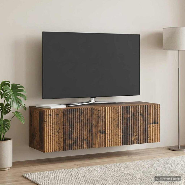 Vidaxl wandbeugel tv-kast 98 x 31 x 30 cm oud hout bewerkt hout