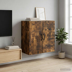 Vidaxl wandkast gerookt eiken 59 x 31 x 60 cm bewerkt hout