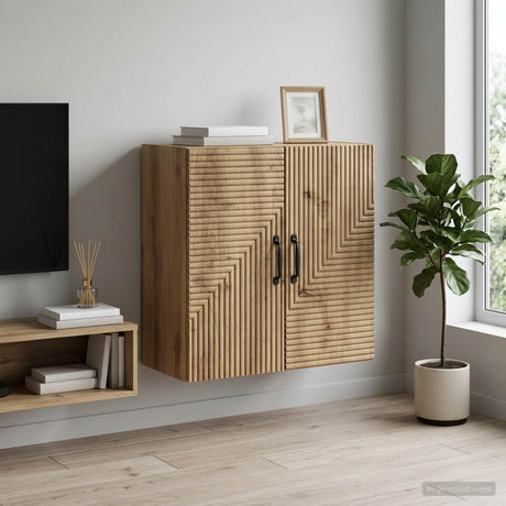 Vidaxl wandkast 59 x 31 x 60 cm bewerkt hout artisanaal eiken