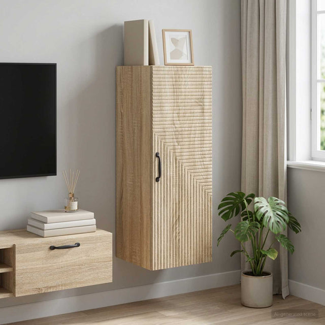 Vidaxl wandkast sonoma eiken 33 x 34,5 x 90 cm bewerkt hout