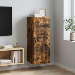 Vidaxl wandkast gerookt eiken 33 x 34,5 x 90 cm bewerkt hout