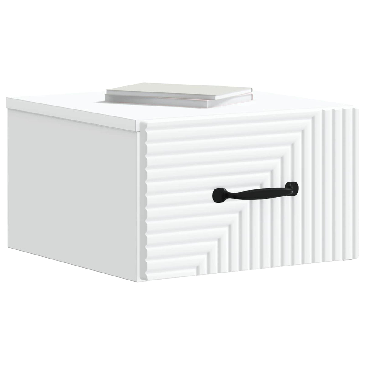 Vidaxl wandbeugel bedkast met lade wit 34,5 x 33 x 20 cm bewerkt hout