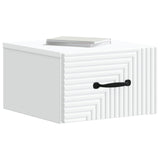 Vidaxl wandbeugel bedkast met lade wit 34,5 x 33 x 20 cm bewerkt hout