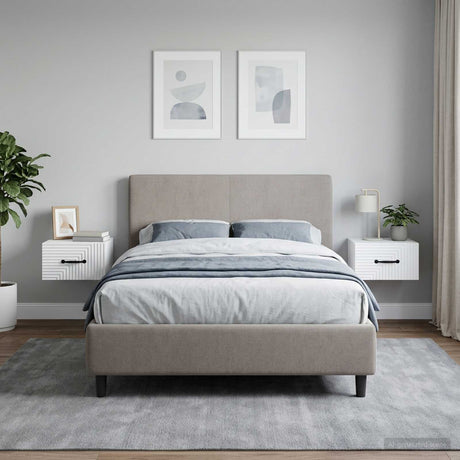 Vidaxl wandbeugel bedkast 2 st wit 34,5 x 33 x 20 cm bewerkt hout