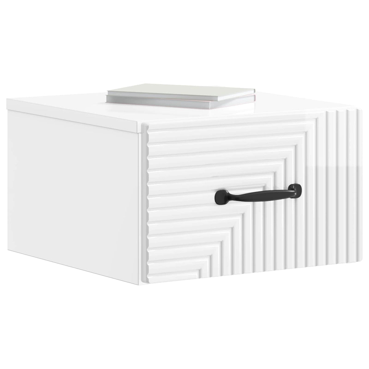 Vidaxl wandbeugel bedkast hoogglans wit 34,5 x 33 x 20 cm bewerkt hout