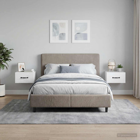 Vidaxl wandbeugel bedkast 2 st hoogglans wit 34,5 x 33 x 20 cm