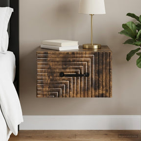 Vidaxl wandbeugel bedkast gerookt eiken 34,5 x 33 x 20 cm bewerkt hout