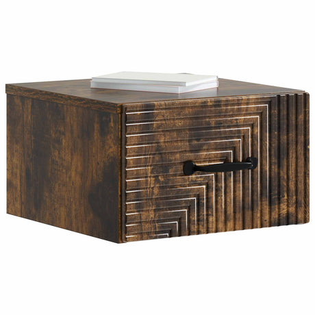 Vidaxl wandbeugel bedkast gerookt eiken 34,5 x 33 x 20 cm bewerkt hout
