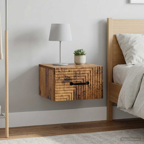 Vidaxl wandbeugel bedkast 2 st oud hout 34,5 x 33 x 20 cm bewerkt hout