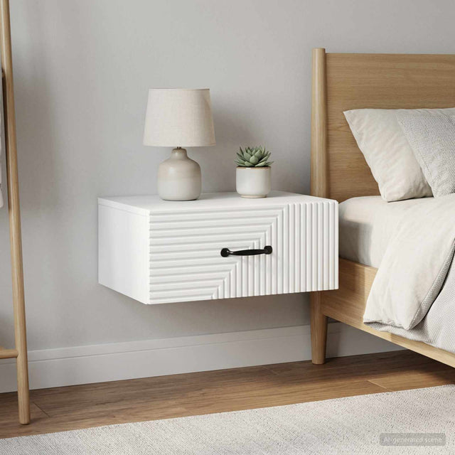 Vidaxl wandbeugel bedkast 2 st wit 49 x 34,5 x 20 cm bewerkt hout