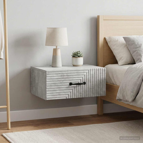 Vidaxl wandbeugel bedkast 2 st betongrijs 49 x 34,5 x 20 cm