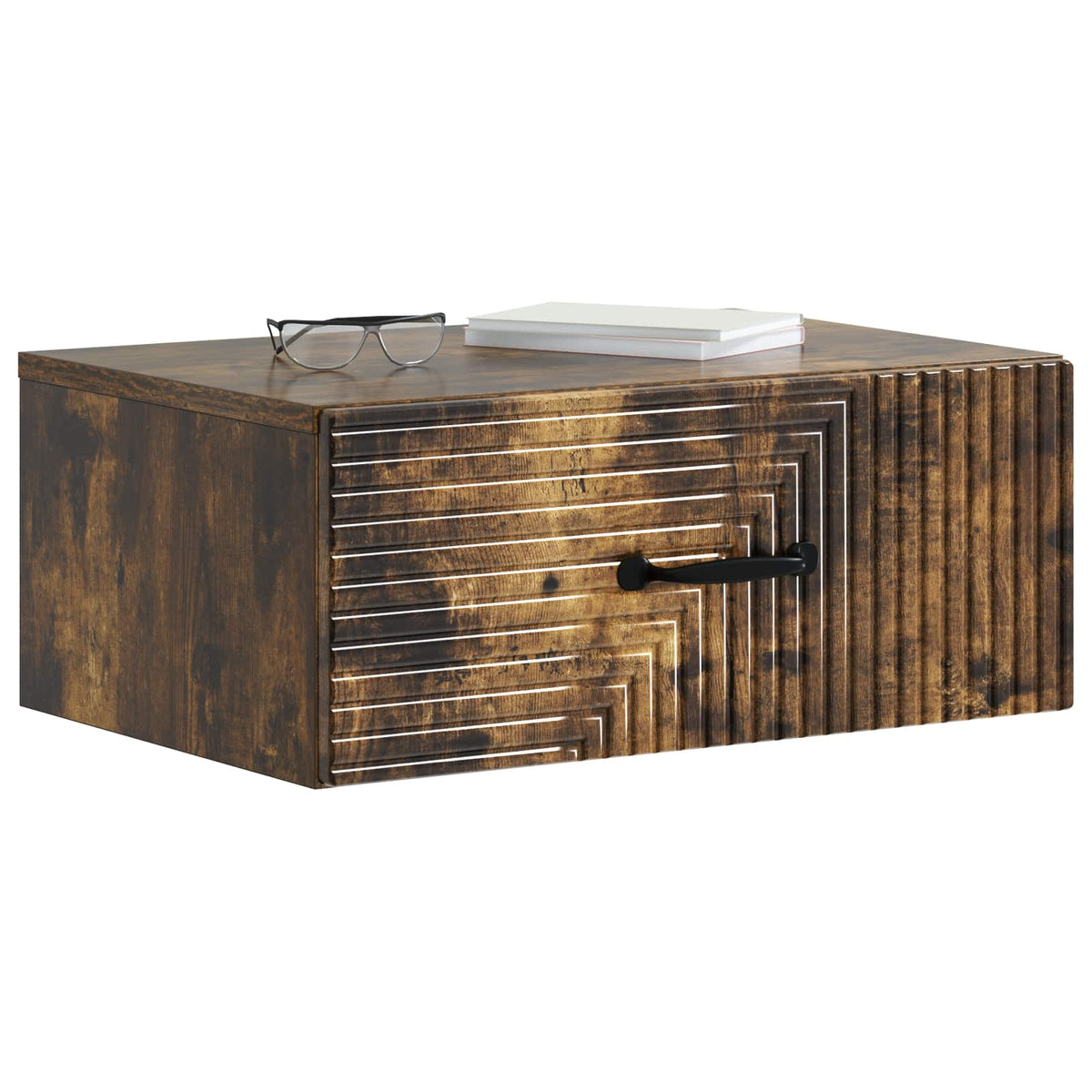 Vidaxl wandbeugel bedkast gerookt eiken 49 x 34,5 x 20 cm bewerkt hout