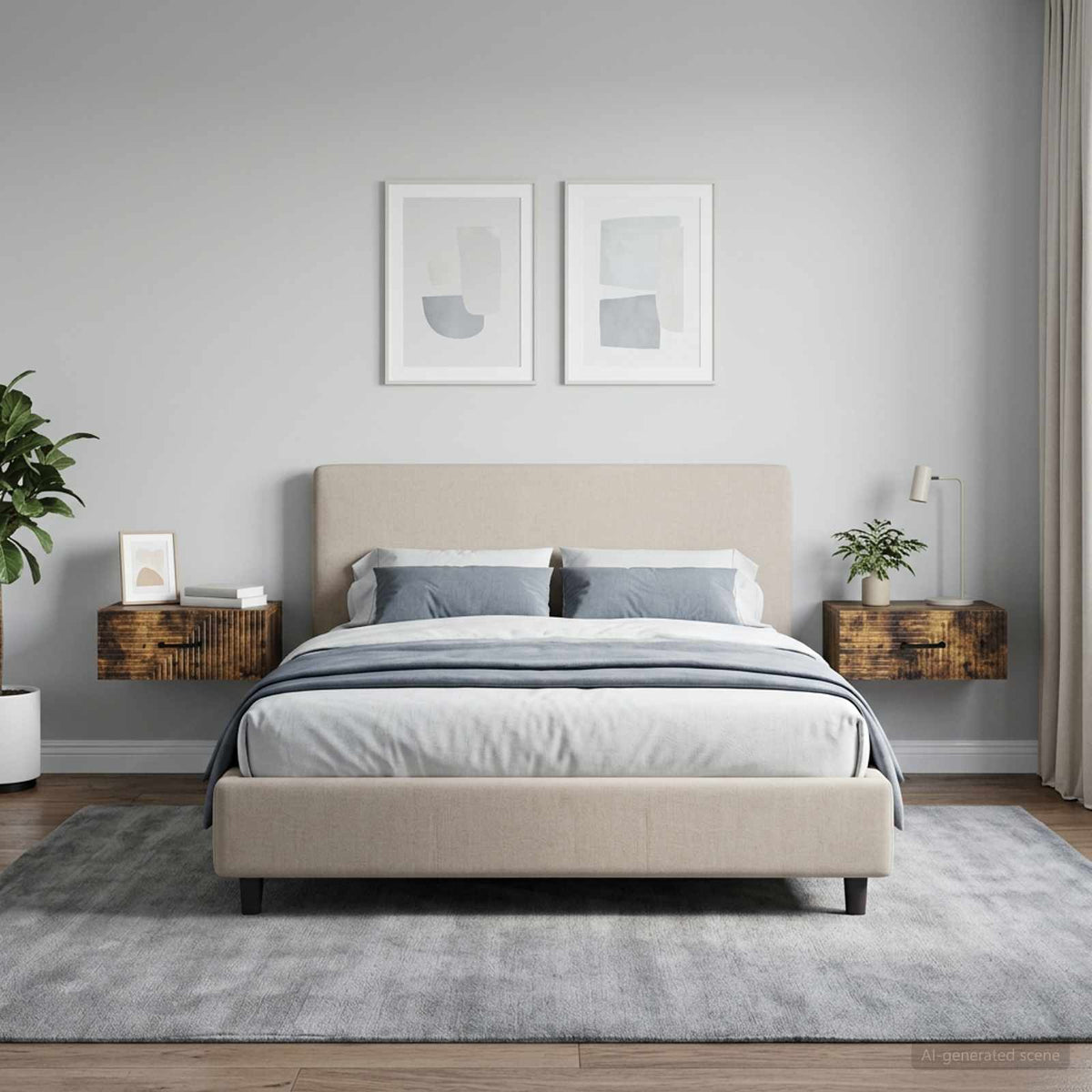 Vidaxl wandbeugel bedkast 2 st gerookt eiken 49 x 34,5 x 20 cm