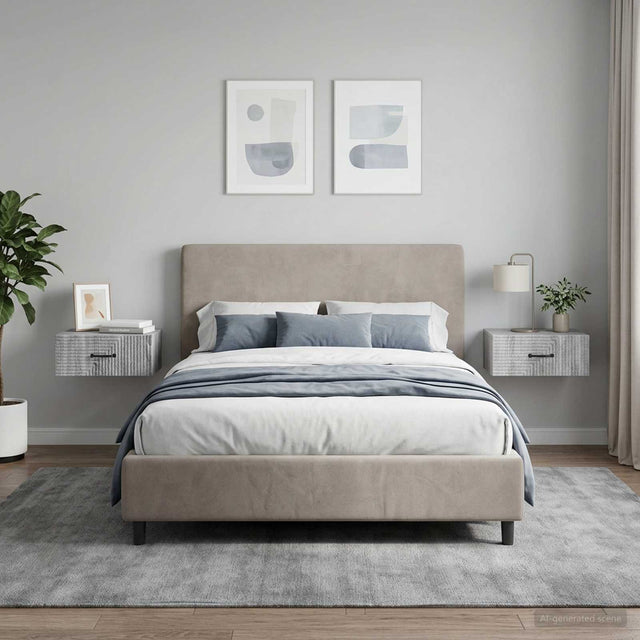 Vidaxl wandbeugel bedkast 2 st grijs sonoma 49 x 34,5 x 20 cm