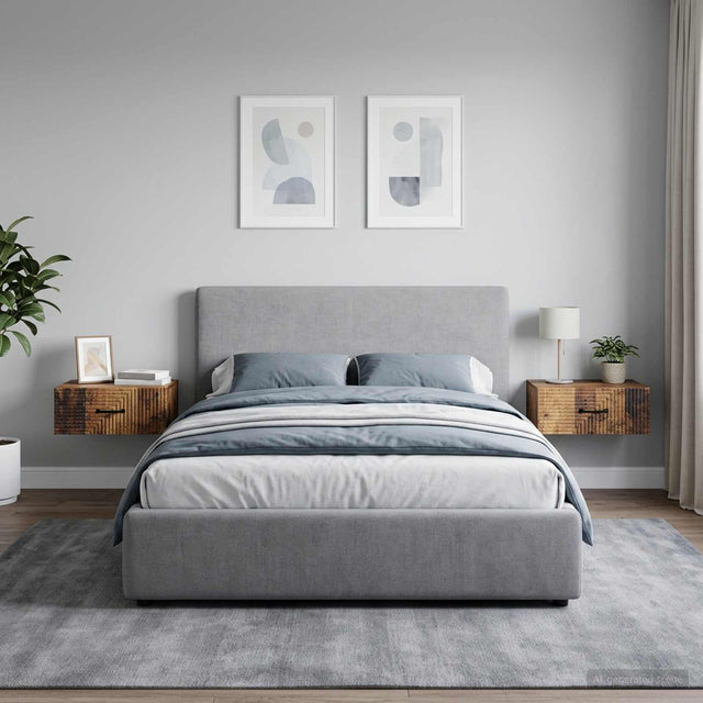 Vidaxl wandbeugel bedkast 2 st oud hout 49 x 34,5 x 20 cm bewerkt hout