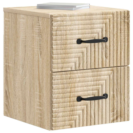 Vidaxl wandbeugel bedkast sonoma eiken 34,5 x 33 x 40 cm bewerkt hout