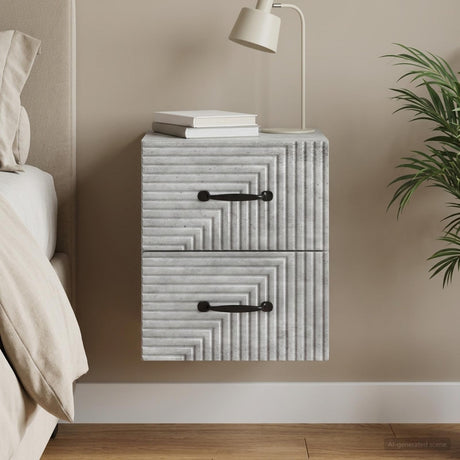 Vidaxl wandbeugel bedkast betongrijs 34,5 x 33 x 40 cm bewerkt hout
