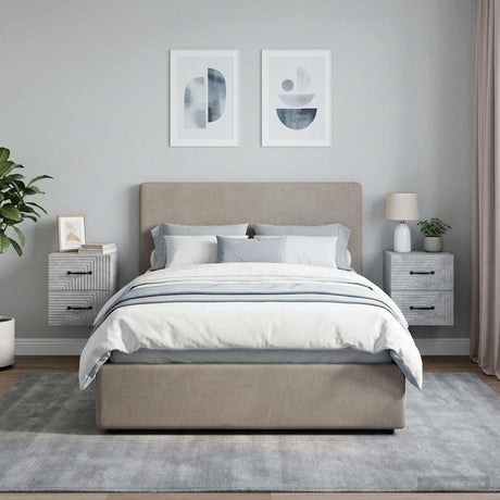 Vidaxl wandbeugel bedkast 2 st betongrijs 34,5 x 33 x 40 cm