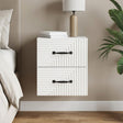 Vidaxl wandbeugel bedkast hoogglans wit 34,5 x 33 x 40 cm bewerkt hout