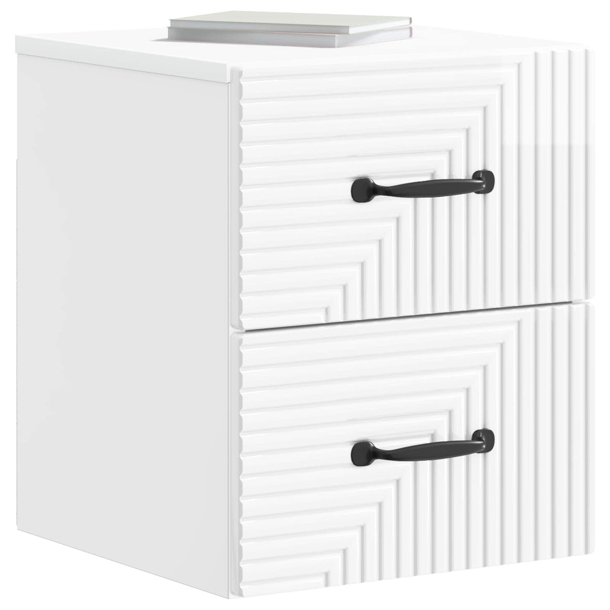 Vidaxl wandbeugel bedkast hoogglans wit 34,5 x 33 x 40 cm bewerkt hout