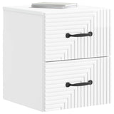 Vidaxl wandbeugel bedkast hoogglans wit 34,5 x 33 x 40 cm bewerkt hout