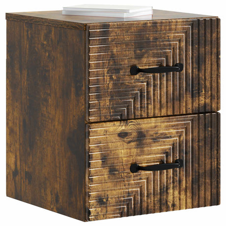 Vidaxl wandbeugel bedkast gerookt eiken 34,5 x 33 x 40 cm bewerkt hout