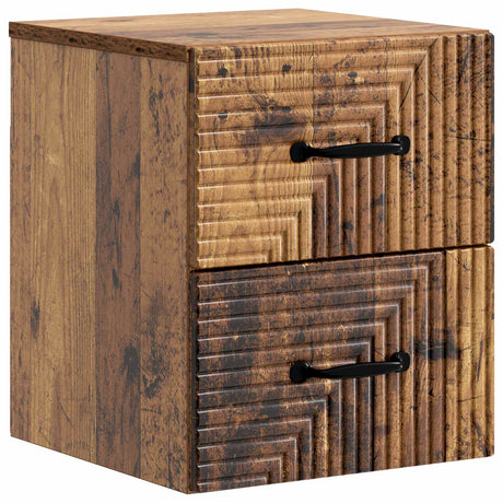 Vidaxl wandbeugel bedkast oud hout 34,5 x 33 x 40 cm bewerkt hout