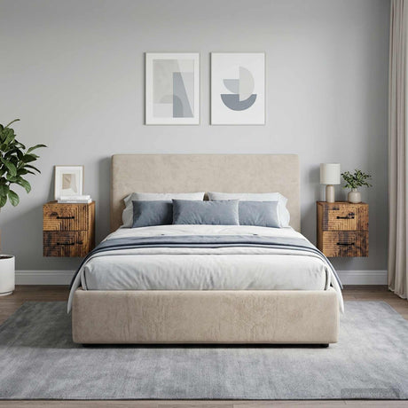 Vidaxl wandbeugel bedkast 2 st oud hout 34,5 x 33 x 40 cm bewerkt hout