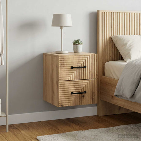 Vidaxl wandbeugel bedkast 2 st artisanaal eiken 34,5 x 33 x 40 cm