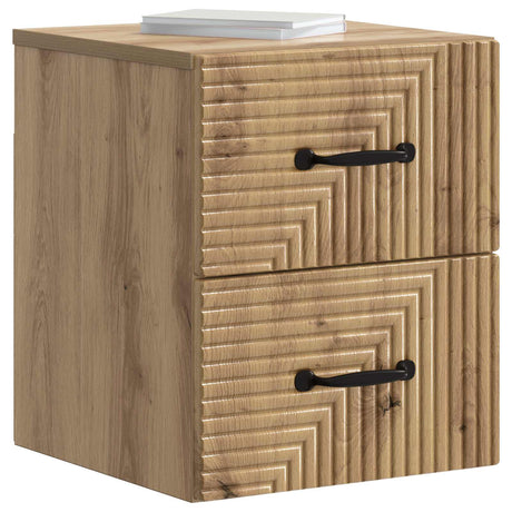 Vidaxl wandbeugel bedkast 2 st artisanaal eiken 34,5 x 33 x 40 cm